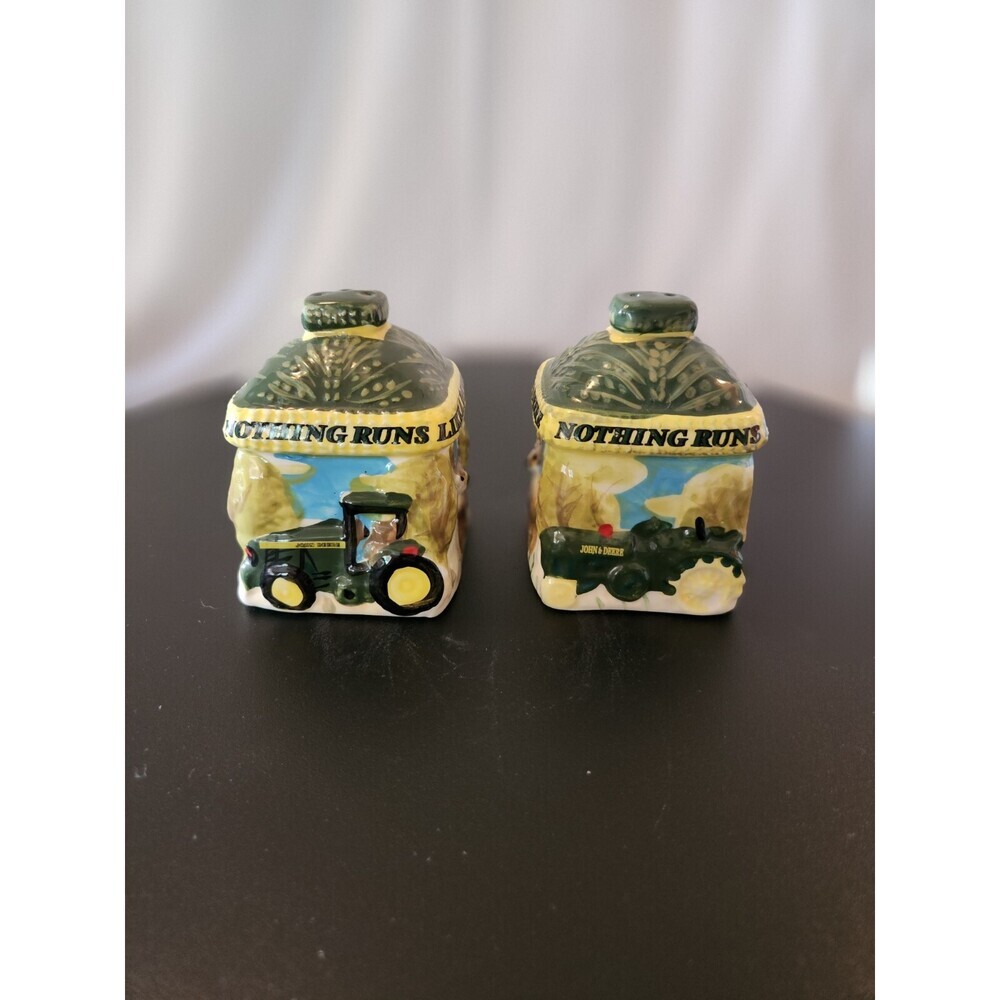 Vintage John Deere Salt And Pepper Manufactured by Gibson Stoneware
